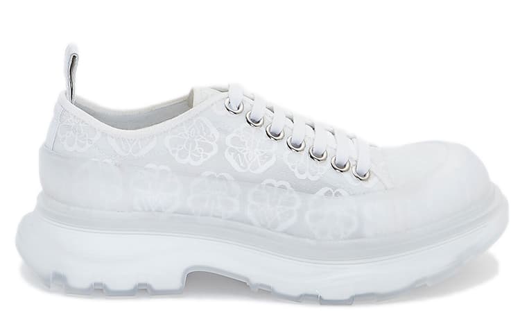 Alexander McQueen Tread Slick Lace Up 'White Transparent' Women's 3