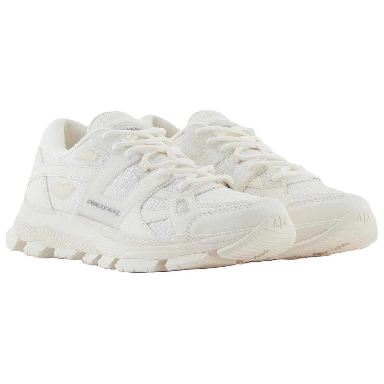 ARMANI EXCHANGE AE Platform Mesh Panel Lace-Up Low-Top Casual Shoes Men's White 6