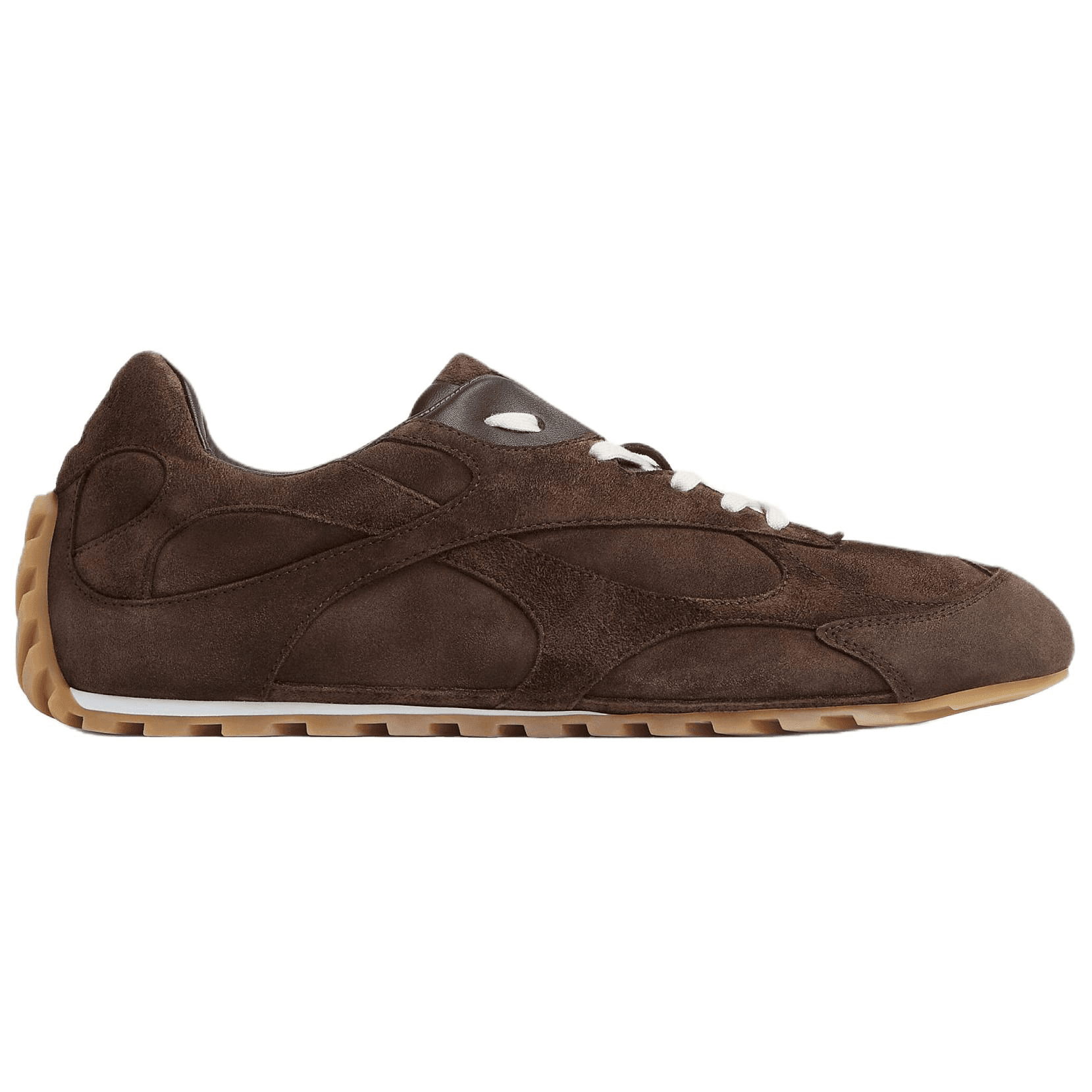 Bottega Veneta Orbit Flash Calfskin Suede Round-Toe Lace-Up Thin Sole Low-Top Casual Shoes Men's Brown 4
