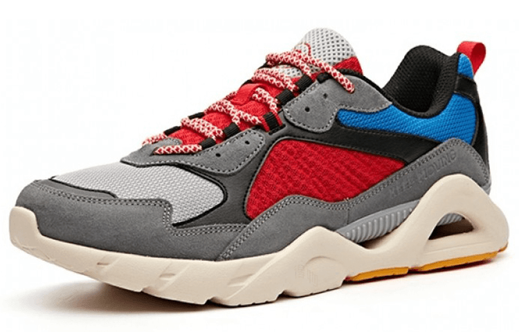 Anta Lifestyle Series Mesh Breathable Low-Top Casual Shoes Men's Grey Red Blue 3
