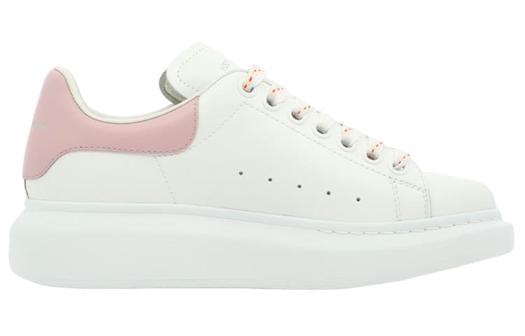Alexander McQueen Oversized Larry Leather Sneakers 'White Pink' Women's 4