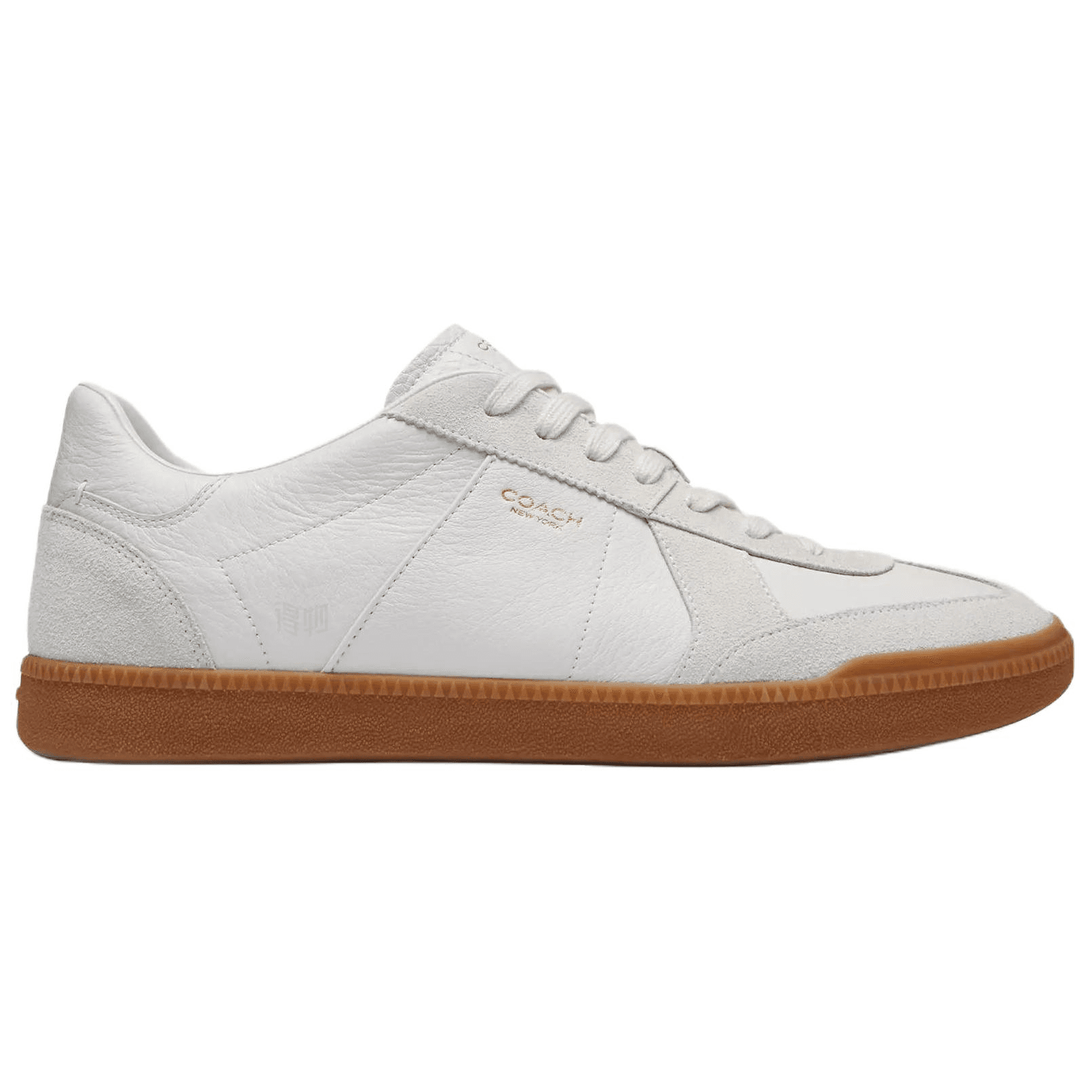 COACH Ellis Suede Leather Round Toe Lace-Up Low-Top Sneakers Men's White 3