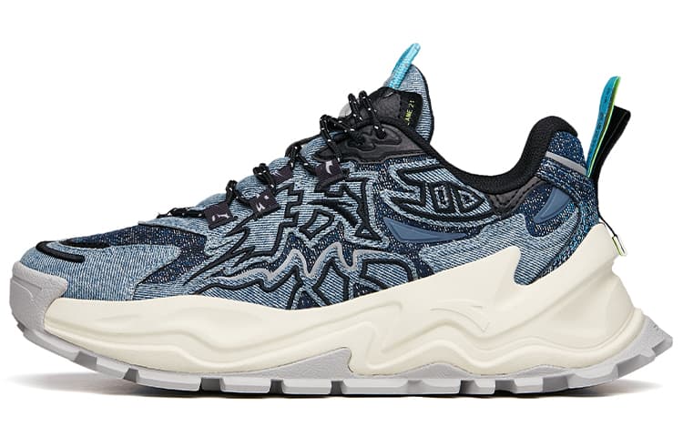 ANTA Chunky Sneakers Men Low-Top Denim Blue/Black