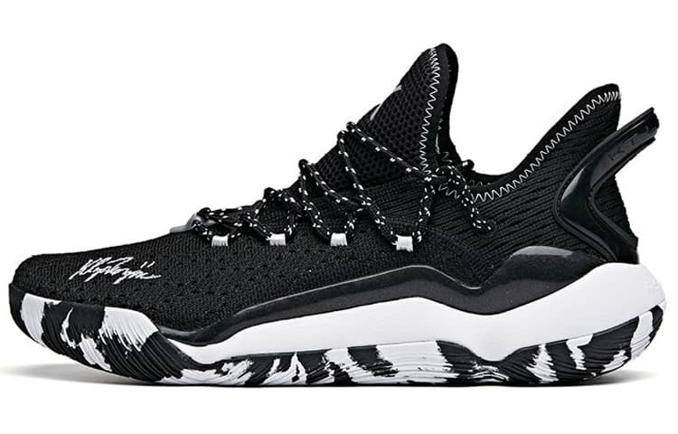 Anta Light Cavalry 5 Cushioning Anti-Slip And Wear-Resistant Low-Top Basketball Shoes Men's Black White