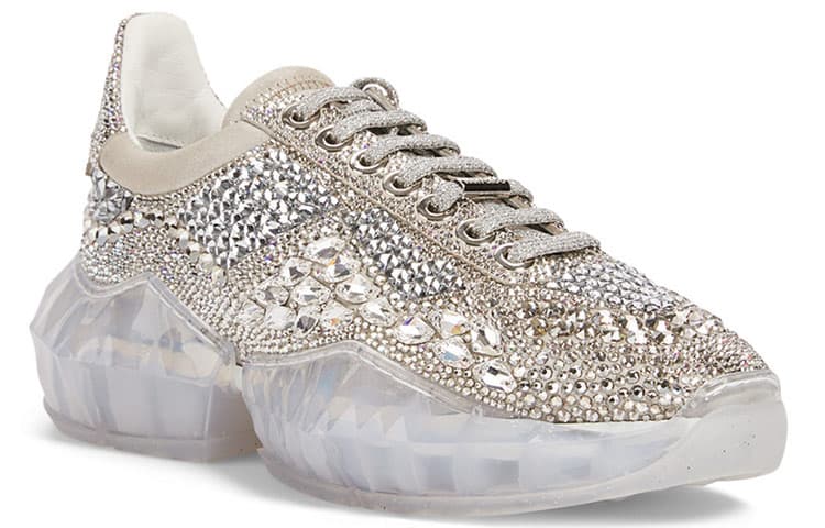 Jimmy Choo Diamond F Low-Top Sports Casual Shoes Women's Silver 5