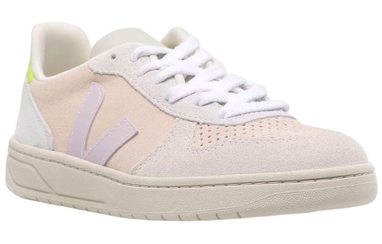 VEJA V 10 Low Top Sneakers 'Beige Light Purple Neon Yellow' Women's 4