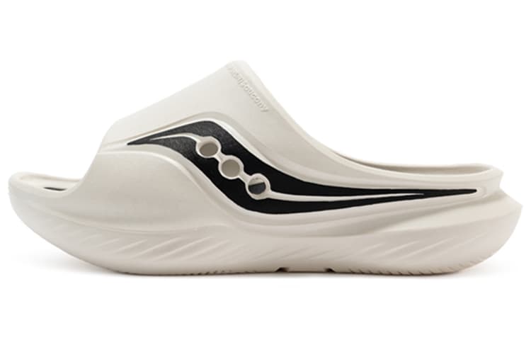 Saucony Cradle Slip Resistant Abrasion Resistant Casual Slippers Unisex Black White 5