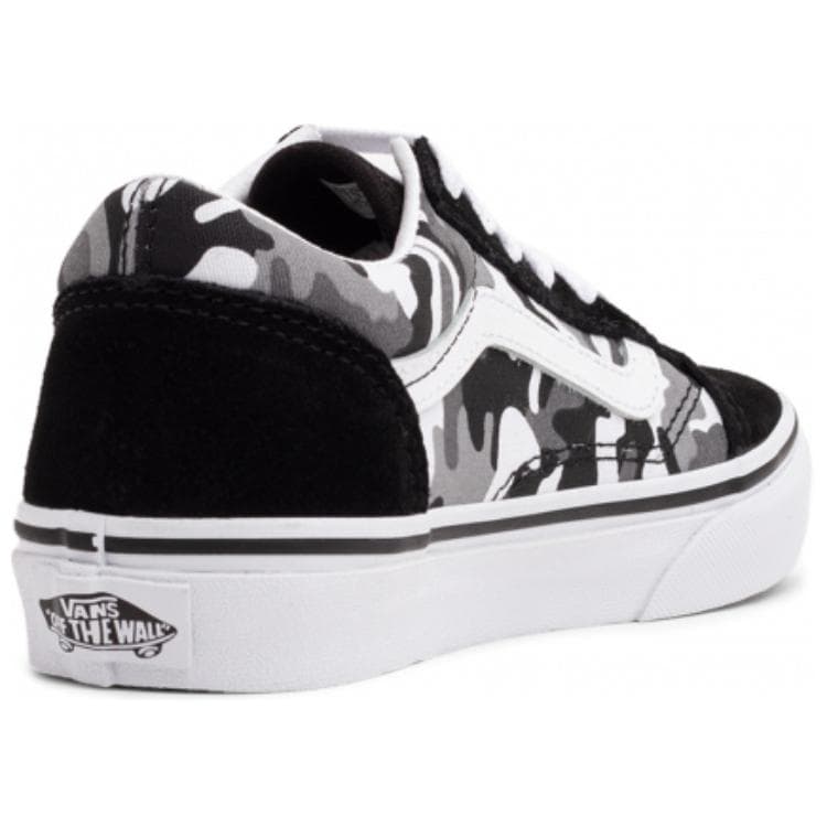Bape x Vans Old Skool Cushioned Wear-Resistant Lightweight Low-Top Skateboard Shoes Unisex Black White 5