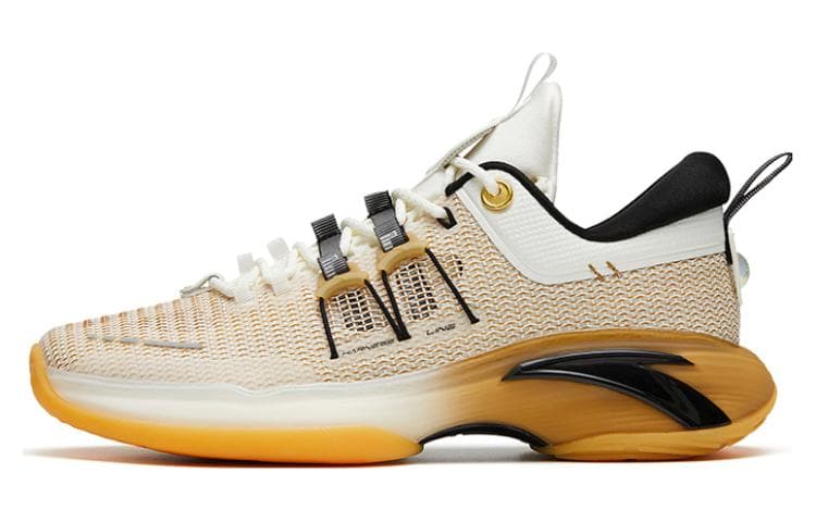 ANTA ZUP Series Basketball Shoes Men Low-Top Brown White 2