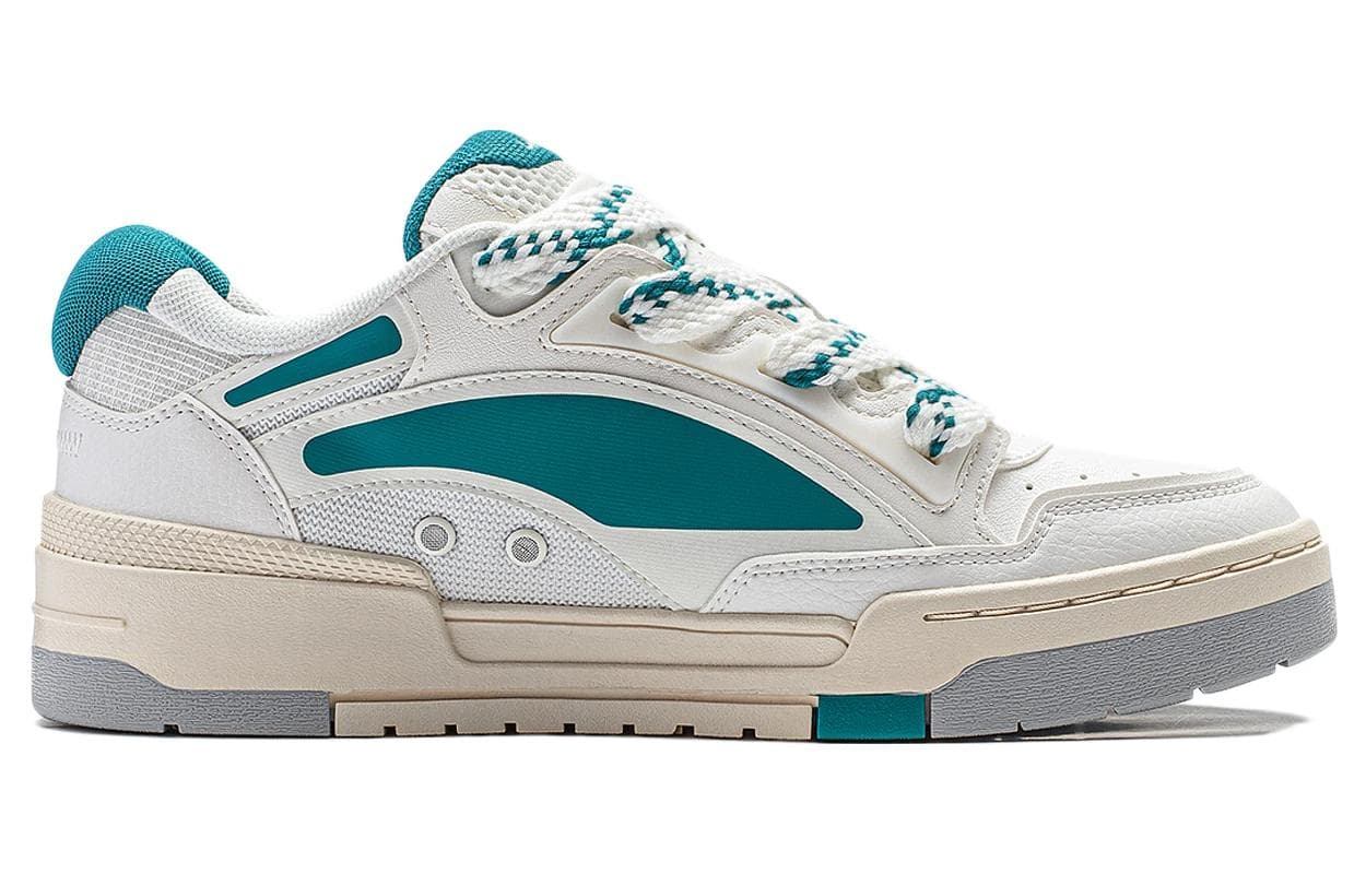 LiNing Journey V2 Anti-Slip And Wear-Resistant Lightweight Low-Top Skateboard Shoes Men's White Turquoise 4