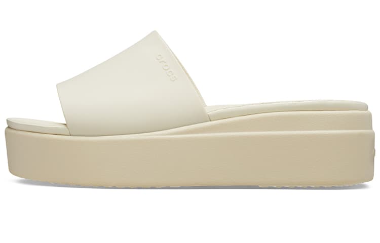 Crocs Brooklyn EVA Slip-On Open-Toe Slide Sandals Women's Bone White