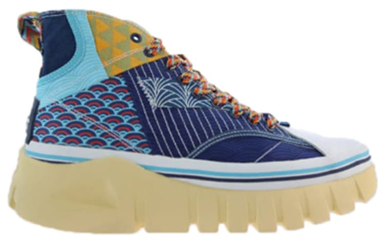 LiNing Wave Boot Anti-Slip And Wear-Resistant Lightweight High-Top Casual Shoes Women's Blue White