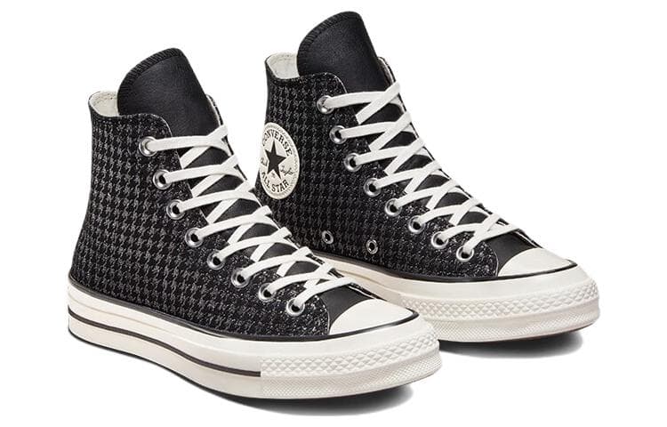 Converse Women's Chuck 70 High 'Houndstooth Shine   Black' Women's 5