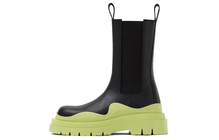 Bottega Veneta BV Tire Chelsea Boots Women's Black Green 2