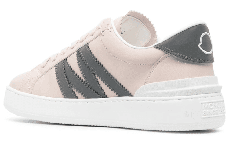 Moncler Monaco M Low-Top Lace-Up Fashion Sneakers Women's Pink Green 6