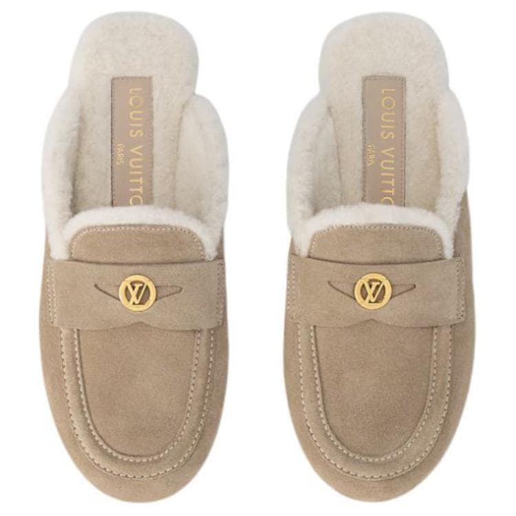 LOUIS VUITTON Wrap-toe Slippers Women's Beige