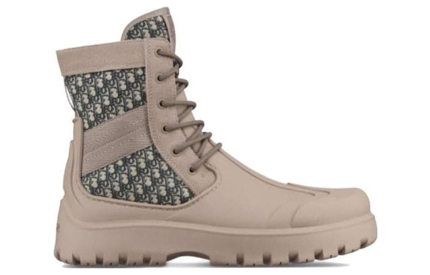 DIOR Garden Lace Up Ankle Boots Brown Rubber 3