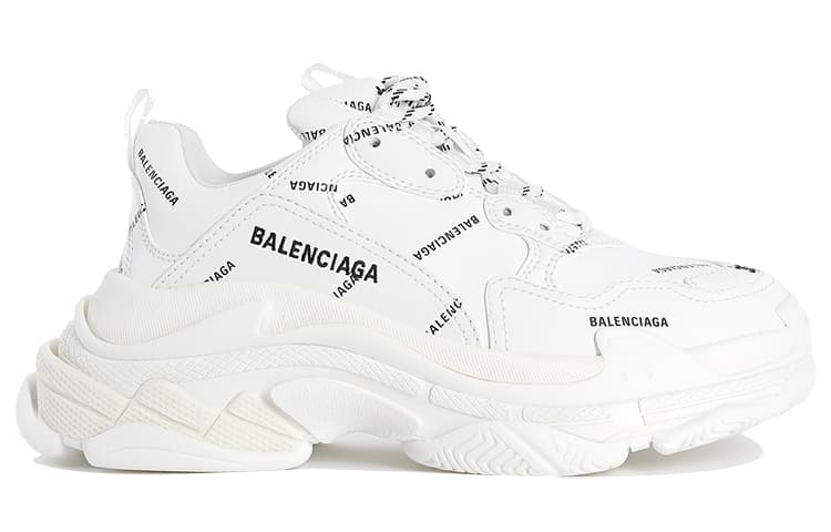 Balenciaga Triple S Allover Logo White Women's 3