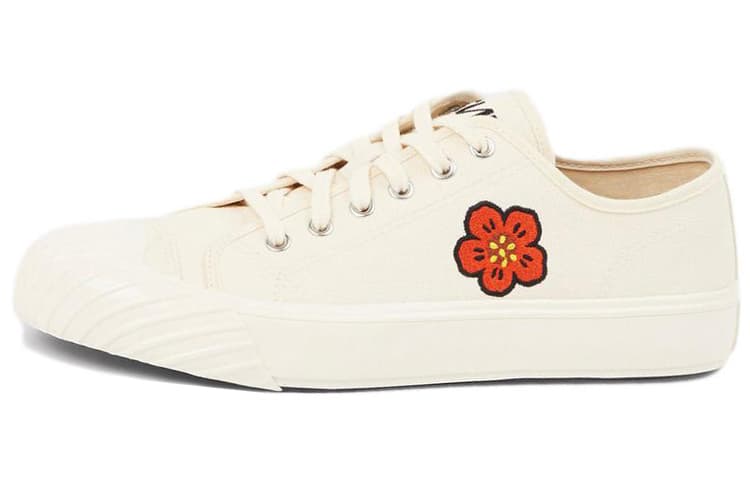KENZO School Low Top Trainers Cream 2
