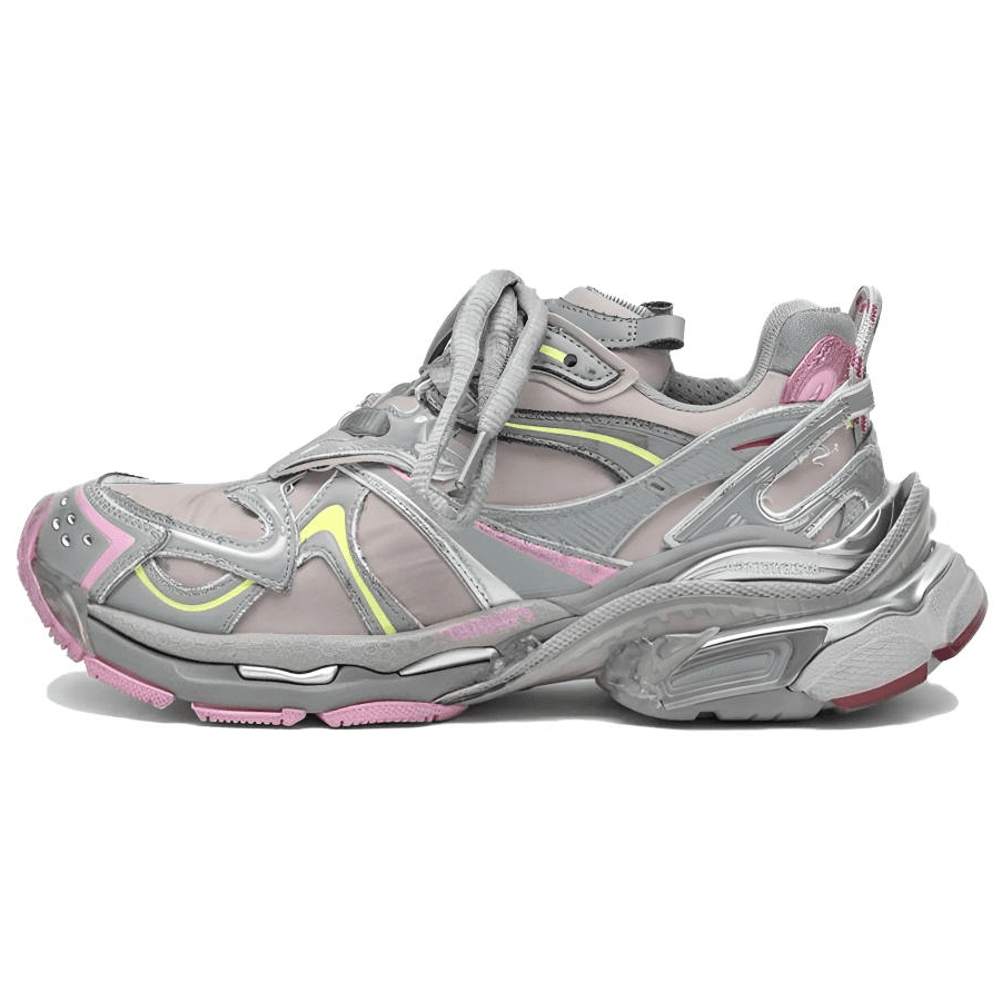 Balenciaga Runner 2.0 Canvas Round-Toe Lace-Up Low-Top Dad Shoes Women's Gray 2