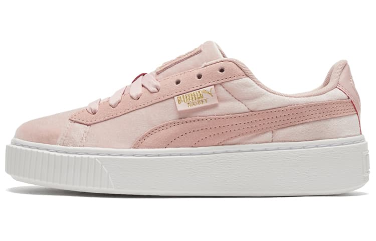 PUMA Platform Velvet Pink/White Low Casual Board Shoes Women's