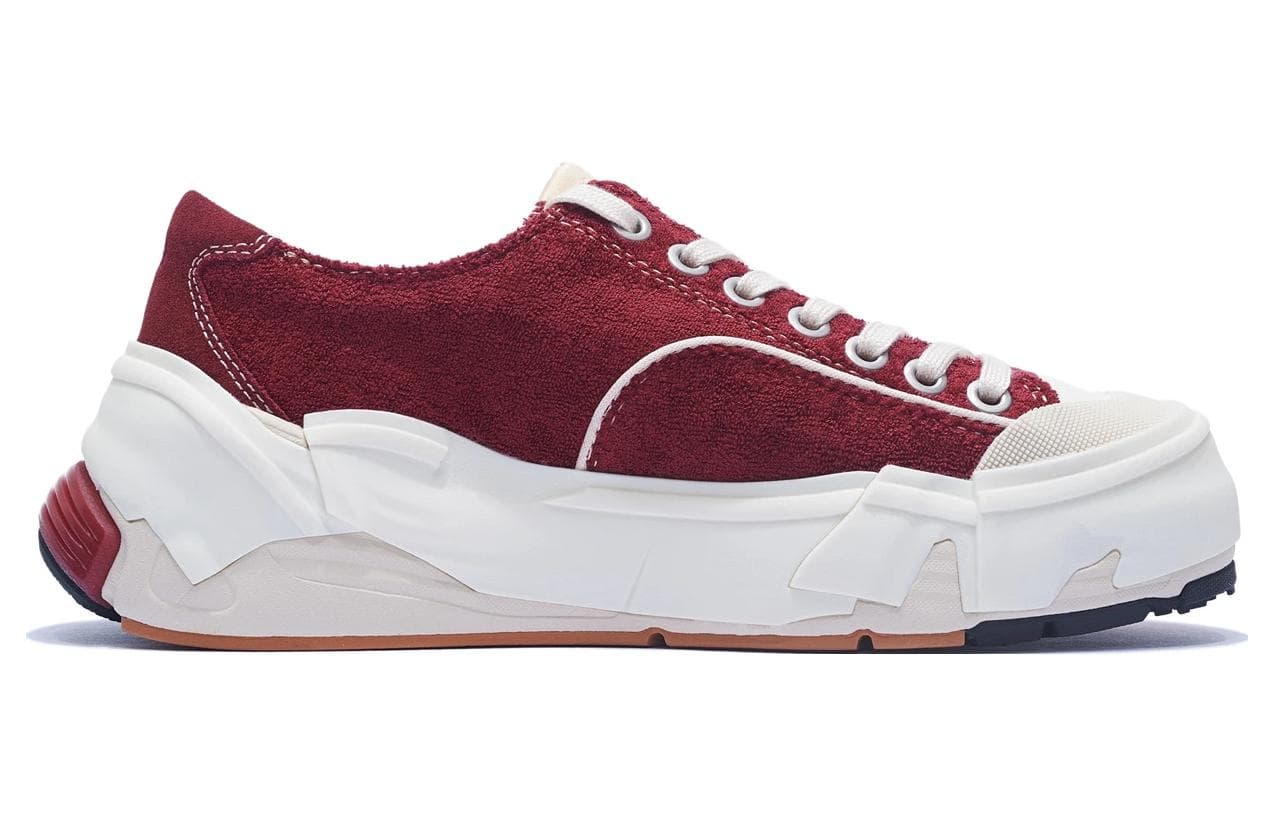 LiNing Wuji Durable Breathable Low-Top Skateboard Shoes Women's Deep Rich Red 3