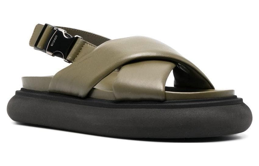Moncler Crossover-strap Leather Sandals 4