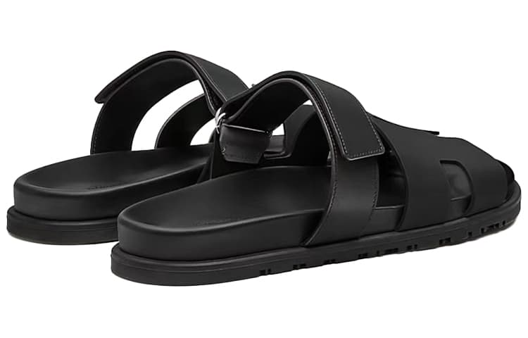 HERMES Chypre Slide Slippers Men's Black 6