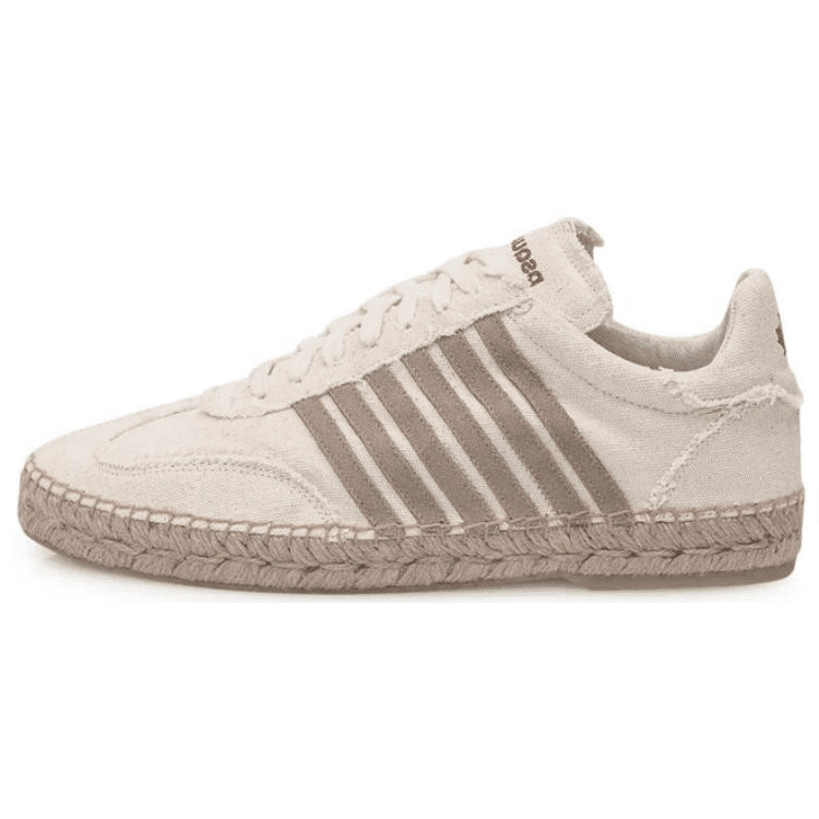 DSQUARED 2 Round Toe Flat Low-Top Canvas Shoes Men's Beige