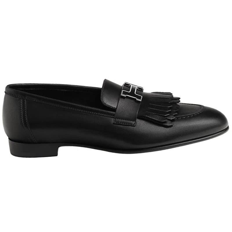 HERMES Loafers Women's Black 4