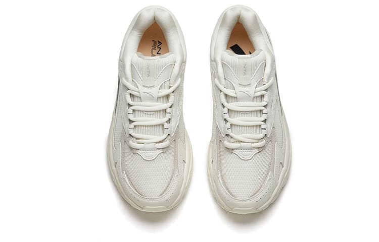 ANTA Casual Shoes Women's Low-Top Ivory White/Silver 6