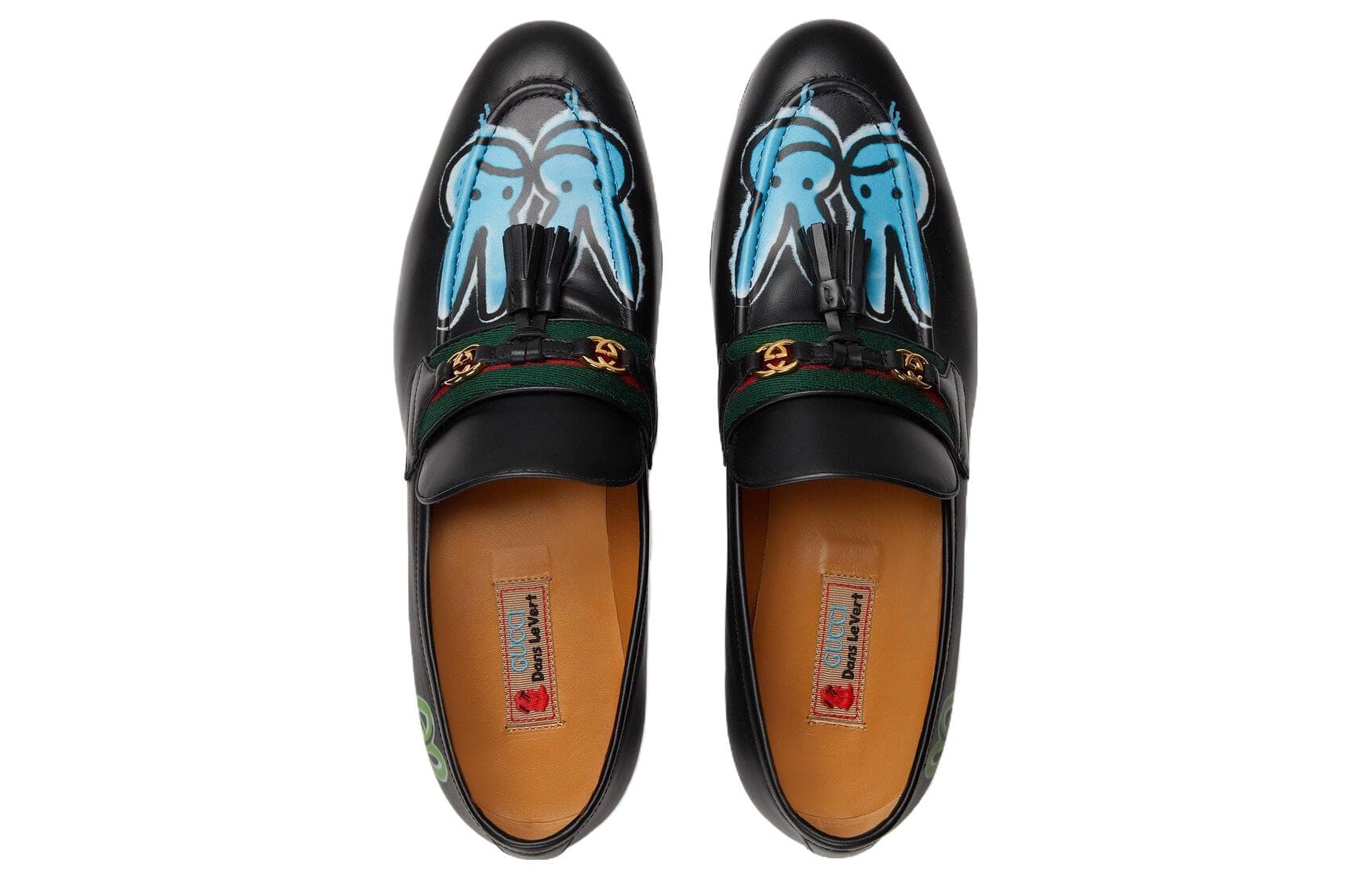GUCCI Interlocking Loafers Men's Black Year Of The Rabbit Limited 6