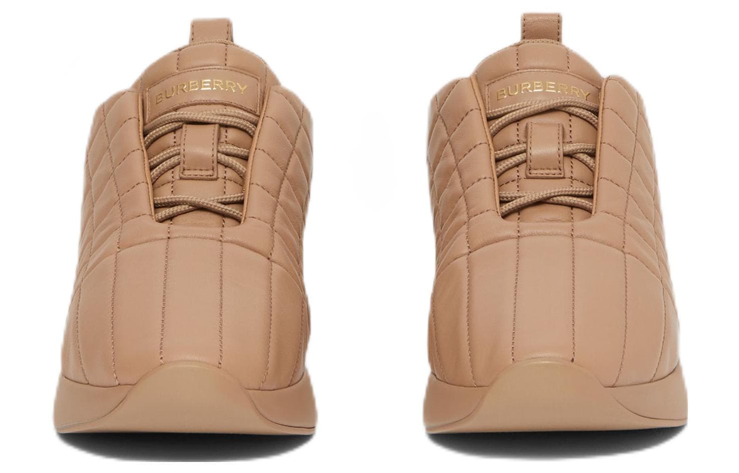 Burberry Quilted Leather Sneaker Light Beige Women's 5