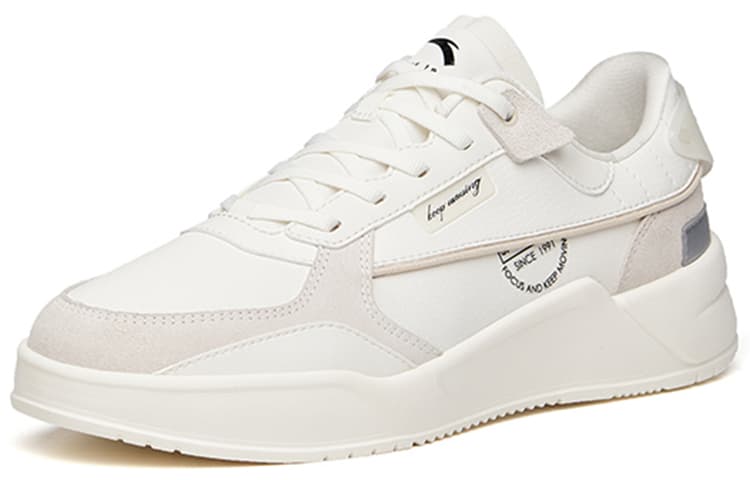 Anta Low-Top Skateboard Shoes Men's White 6