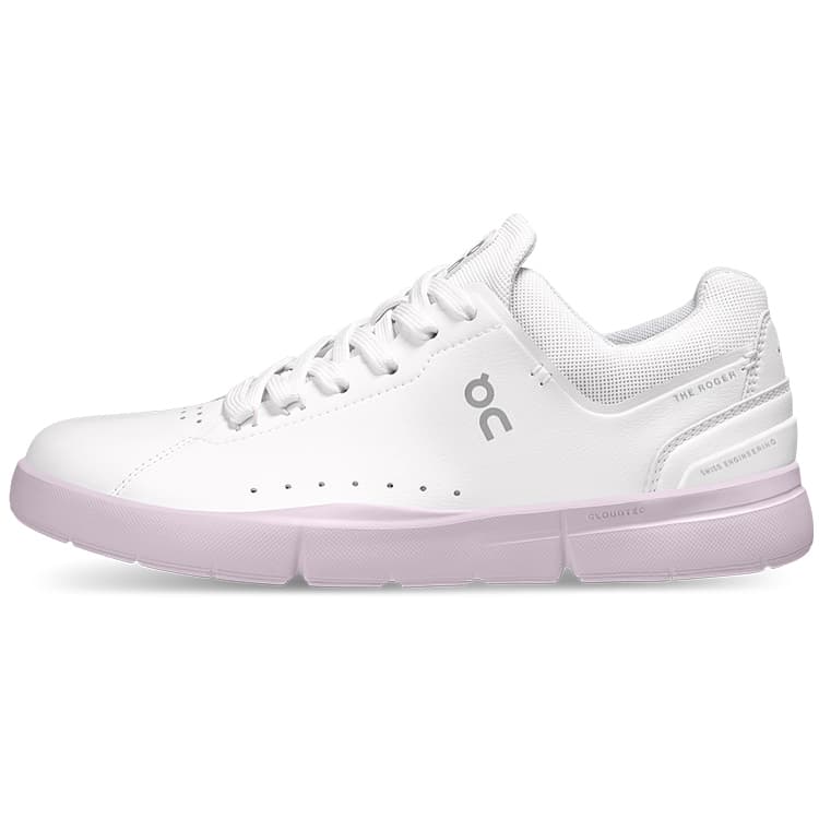 On THE ROGER Skateboard Shoes Women's Low Top White/Lily Pink 2