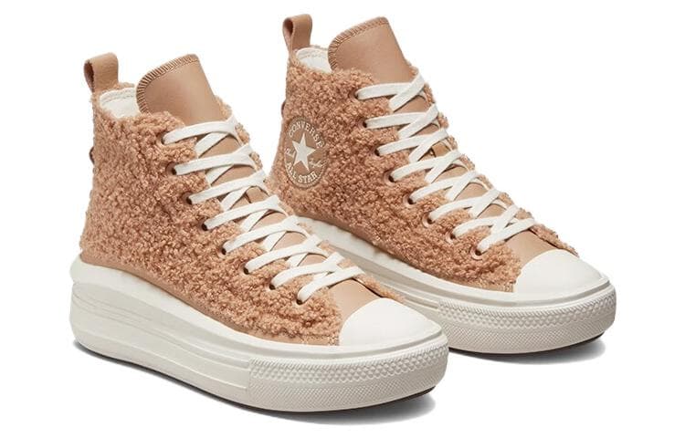 Chuck Taylor All Star Women's Converse Move Platform High 'Sherpa Champagne Tan' Women's 6