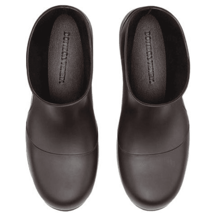 Bottega Veneta Puddle Rain Boots Rubber Classic Ankle Boots Women's Coffee 5