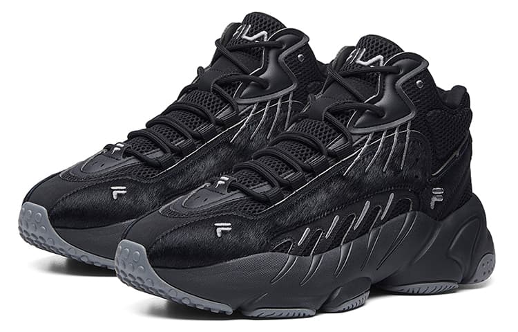 FILA ADE Cushioning Wear Resistant Mid Top Running Shoes Men's Black 6