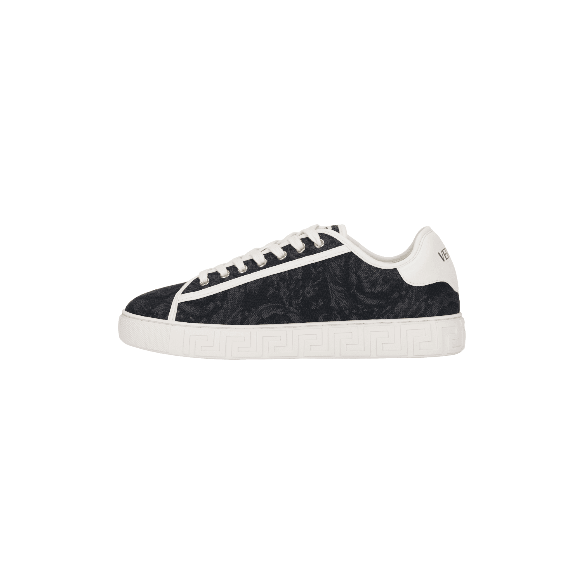 VERSACE Barocco Round Toe Flat Low-Top Sneakers Men's Black