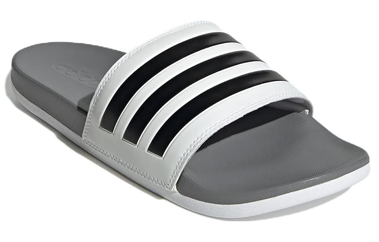 Adidas Adilette Comfort Slides Cloud White Core Black Grey Three 5
