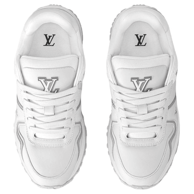LOUIS VUITTON Run Away Leather Sneakers Men's White 5
