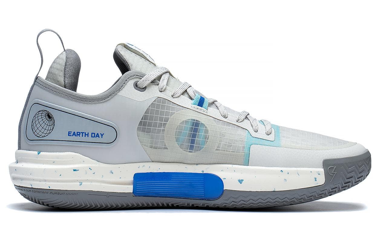 LiNing Speed 9 Premium PRM Anti-Slip Wear-Resistant Low-Top Basketball Shoes Men's Gray Blue 3