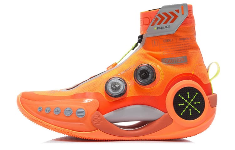 LiNing WOW 9 Infinity Infinity Breathable And Wear-resistant High-Top Performance Basketball Shoes Men's Orange 2