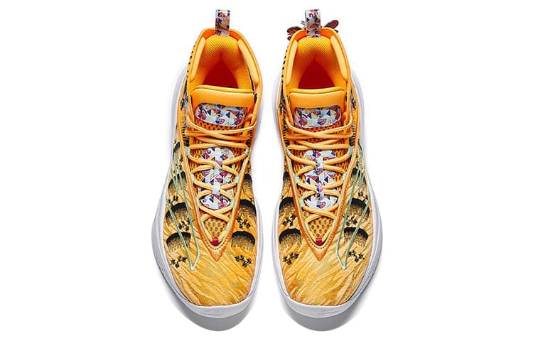 Anta KT8 Dragon Boat Festival Anti-Slip Wear-Resistant High-Top Basketball Shoes Men's Yellow Black 6