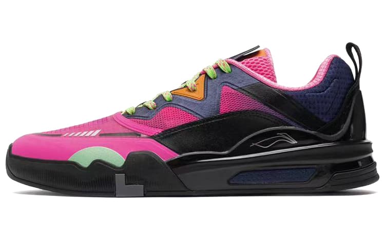 Erik Ellington x LiNing LINGTENG  'Tropicana' Slip-Resistant Low-Top Skateboard Shoes Men's Black Pink 2