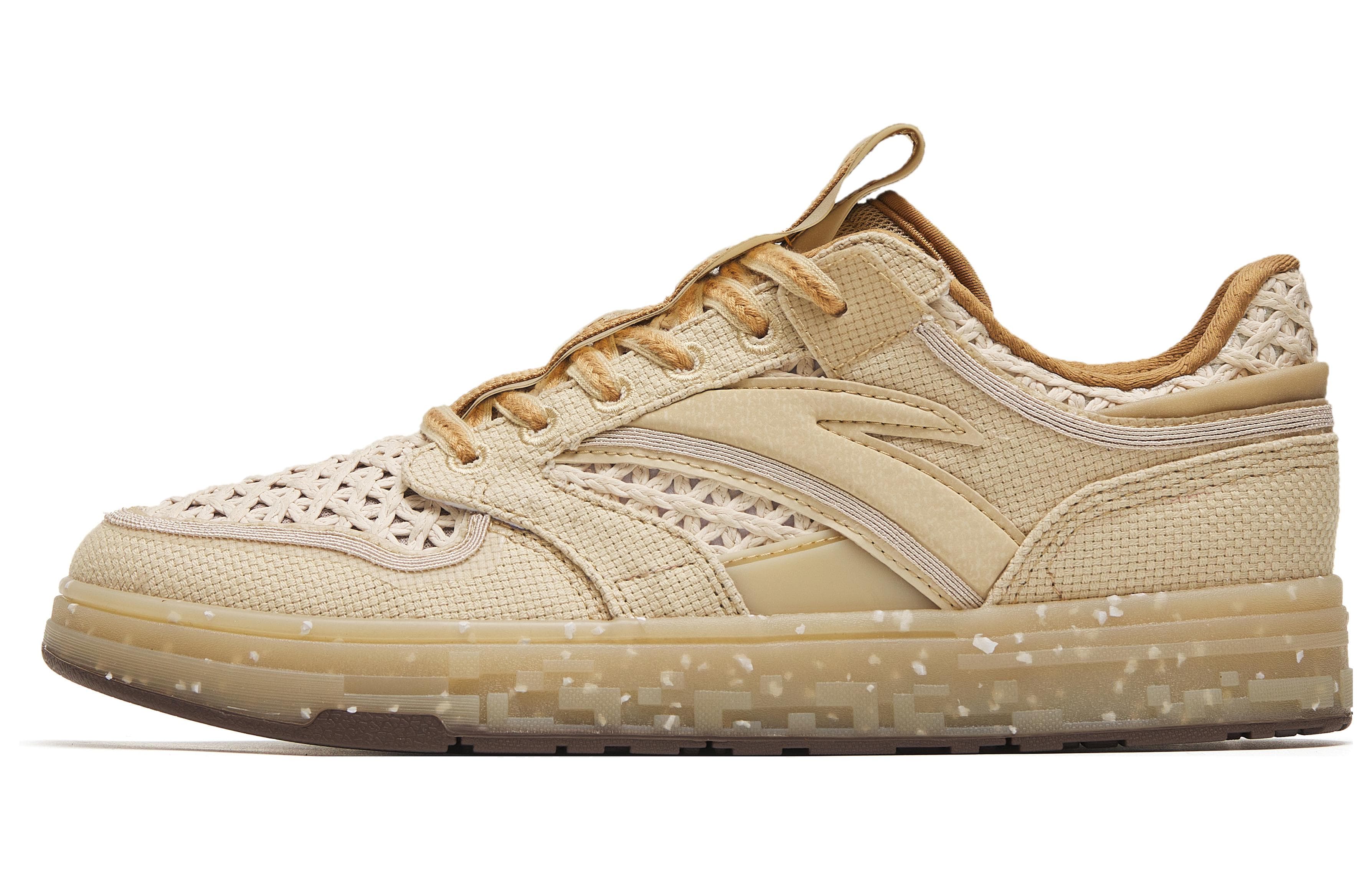 Anta Street Naughty Bamboo Slender Anti-Slip And Wear-Resistant Breathable Low-Top Skateboard Shoes Men's Beige Gray 4