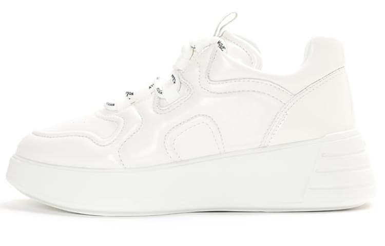 HOGAN H564 Lace-Up Round-Toe Low-Top Casual Sneakers Women's White