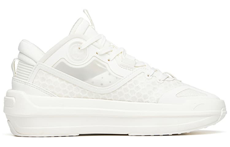 Anta C37 2.0 Breathable Lightweight Mid-Top Skateboard Shoes Women's Ivory White 4