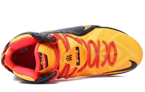 Nike Lebron 12 Basketball Shoes Men Mid-Top Black/Yellow 6