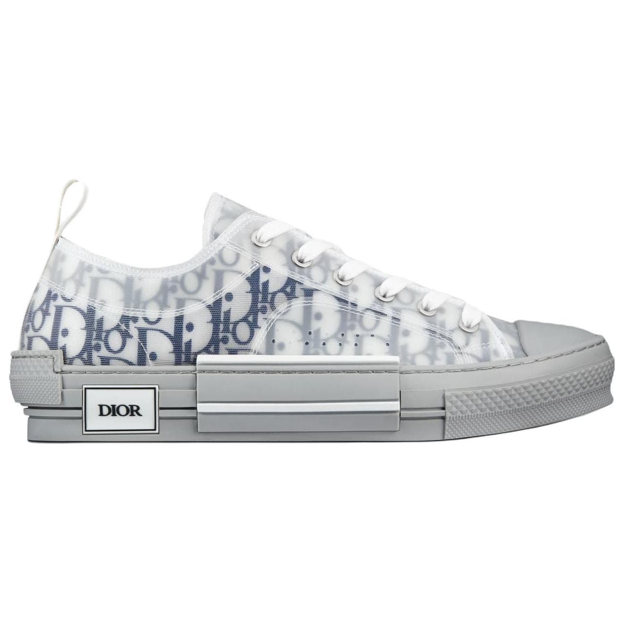 DIOR B23 Low White Navy Oblique 4